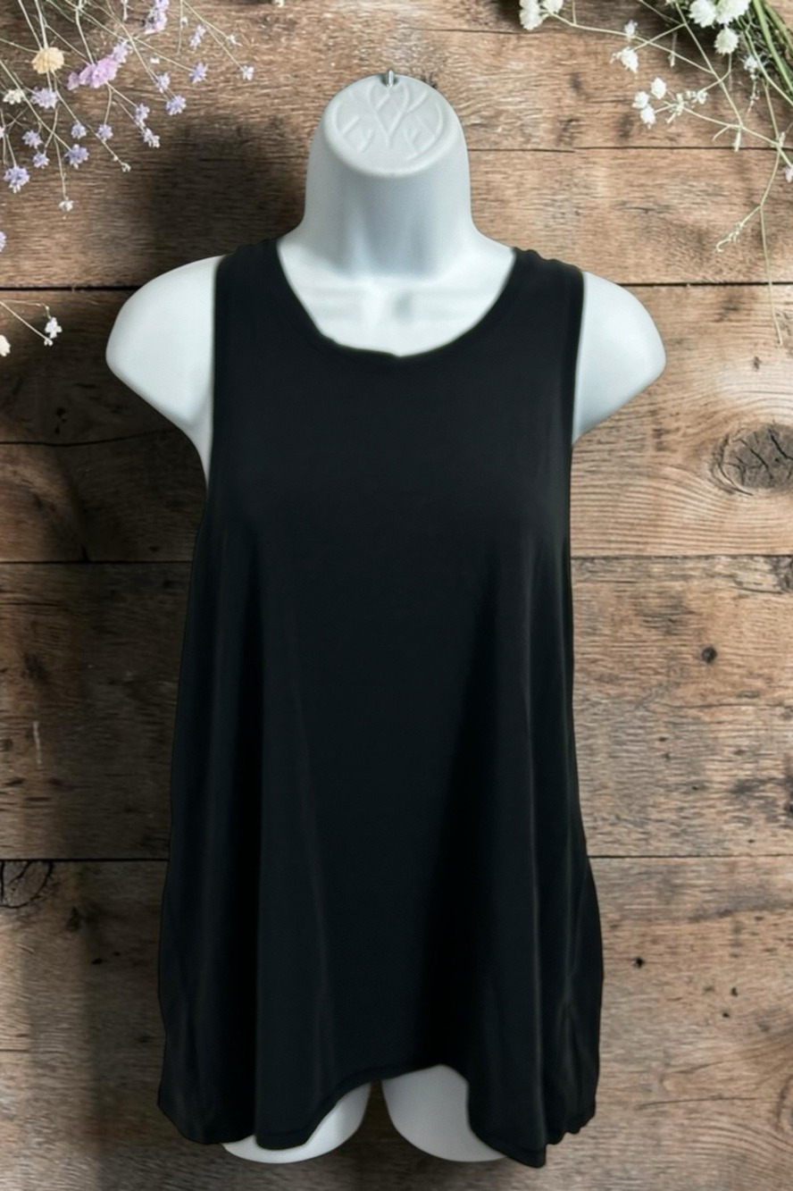 Gap Fit Breathe Black Sleeveless Tee Women's Sz Small Athletic Open Back Top